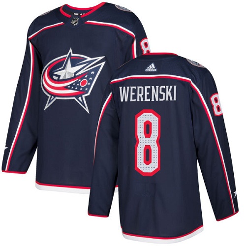 Adidas Men Columbus Blue Jackets #8 Zach Werenski Navy Blue Home Authentic Stitched NHL Jersey->columbus blue jackets->NHL Jersey